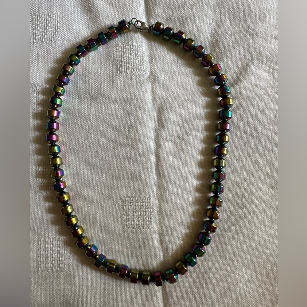 Limited Edition 390 Ct Rainbow Hematite Sterling Silver Necklace Jessica Lilli